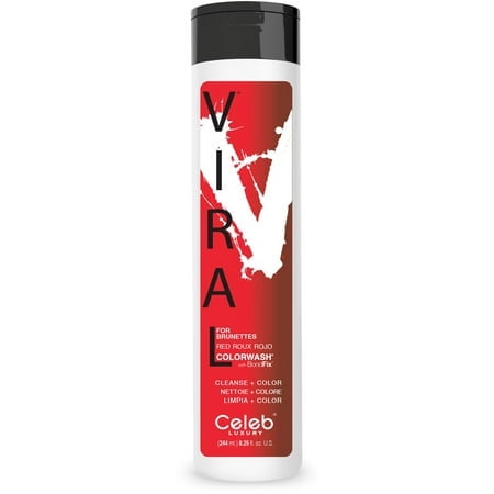 Red Hair Color Depositing Colorwash, Red Viral Shampoo for Brunettes and Brown Hair + Bondfix Bond Rebuilder, Semi Permanent Hair Color, Vegan Hair Dye by Celeb Luxury