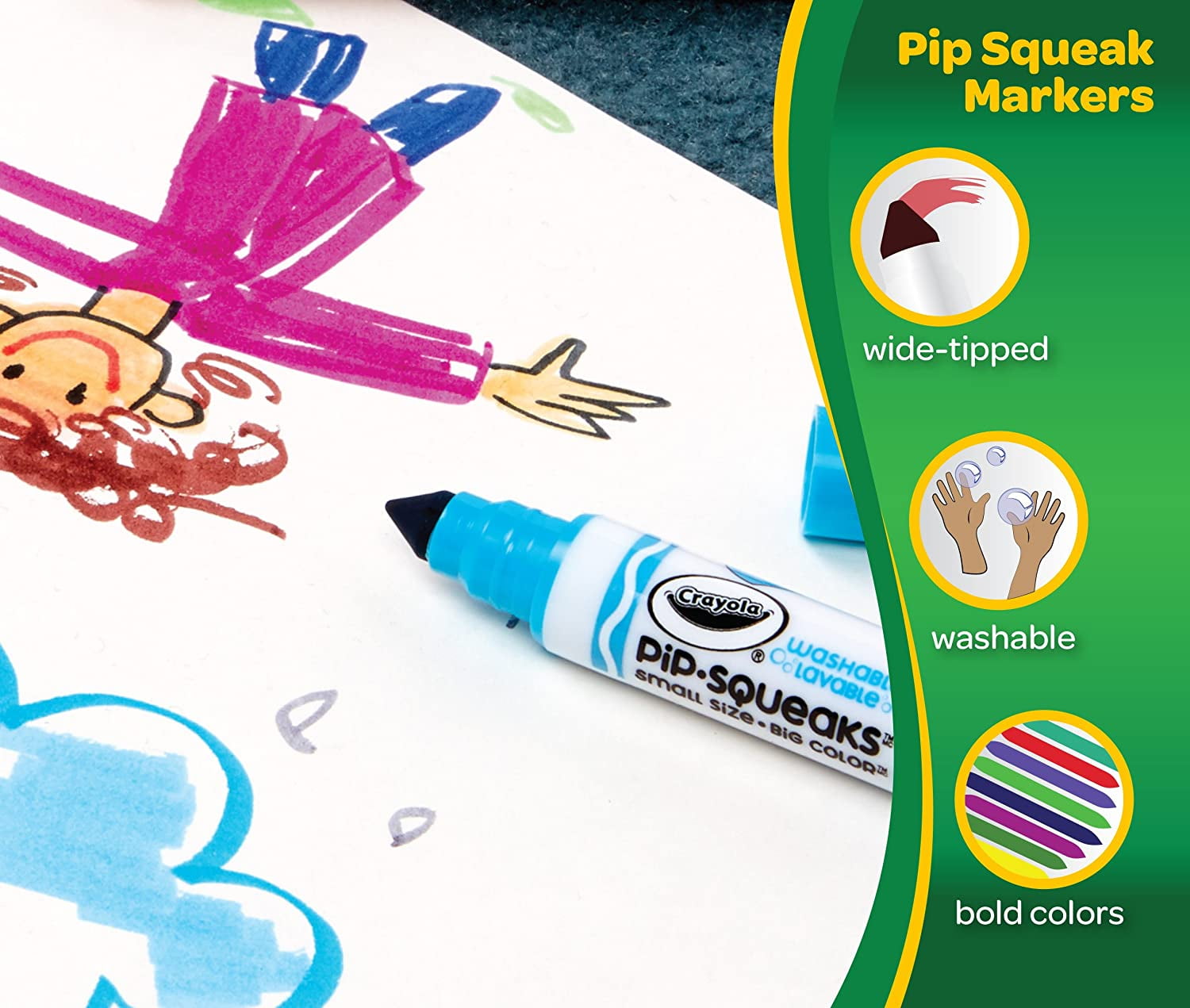 Crayola Washable Pip-Squeaks Mini Markers (14 Pack) Felt Pens *BRAND NEW*