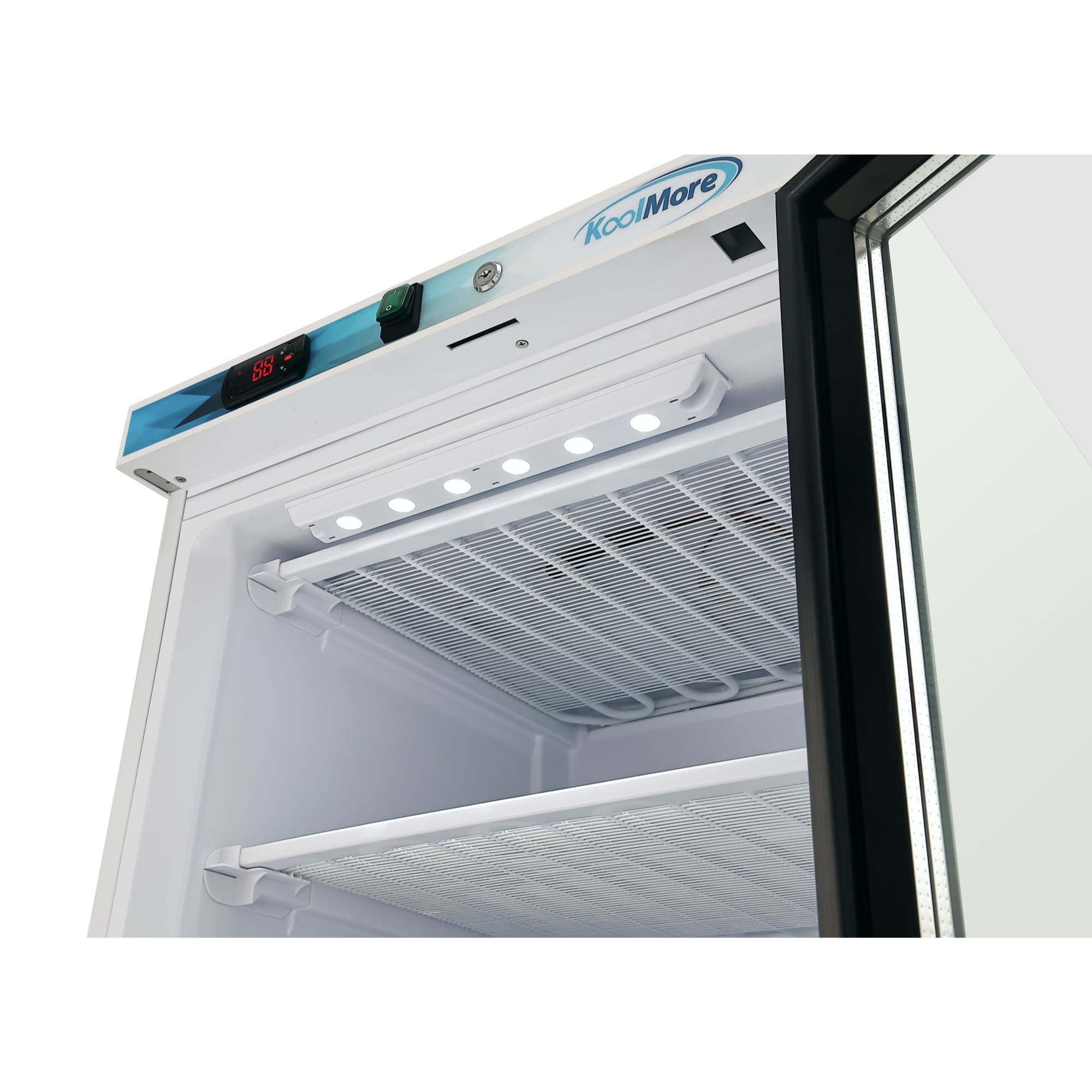 12 Cu. ft. Commercial Freezer with Glass Door in White - Manual Defrost (KM-FMD12WGD)