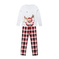 thumbnail image 2 of Christmas Pajamas for Family, Long Sleeve Cartoon Deer Print Tops + Plaid Pants Set, 2 of 10