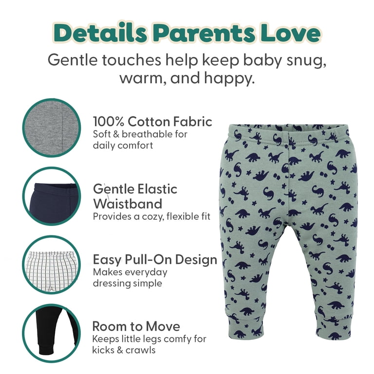 The Peanutshell Dino Boy Cotton Pants, 5-Pack photo 4