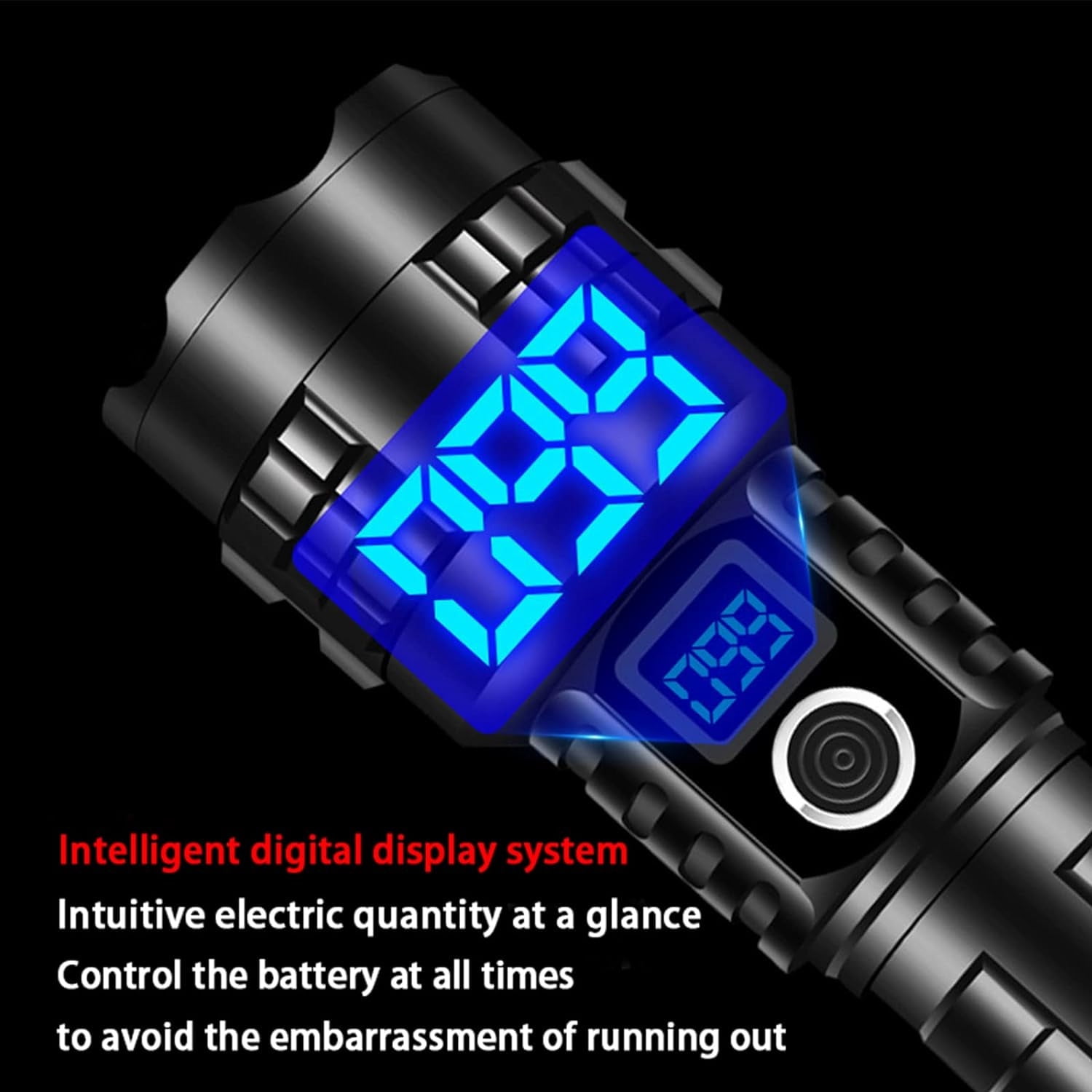 Rechargeable Flashlights High Lumens 990000 Lumens Laser Tactical Flashlights , 5 Modes Powerful Handheld Hunting Flashlight for Emergency Hiking Battle（Carry a safety hammer）