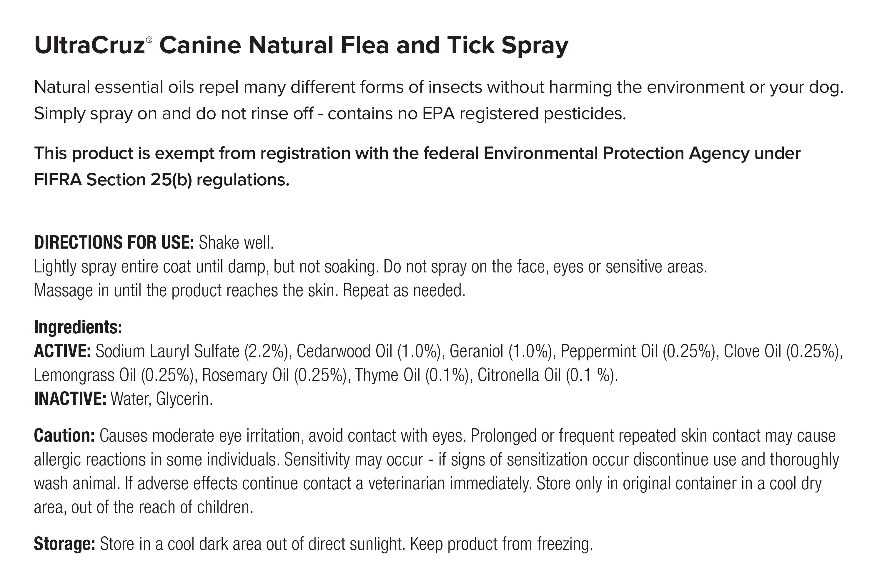 UltraCruz® Canine Natural Flea and Tick Spray, 32 oz