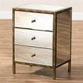 thumbnail image 5 of Bowery Hill 3 Drawer Mirrored Nightstand Table in Bronze, 5 of 7