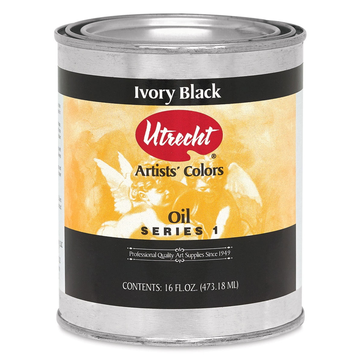 Utrecht Artists' Oil Paint Ivory Black, 16 oz Can