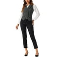 thumbnail image 3 of INSPIRE CHIC Women's Suit Vest Double Breasted Business Lapel Dressy Waistcoat Vest M Dark Gray, 3 of 7