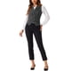 thumbnail image 2 of Chaleco de traje de mujer INSPIRE CHIC de doble botonadura, con solapa, elegante, talla XL, gris oscuro, 2 of 6