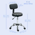 thumbnail image 3 of HOMCOM Tabouret Roulant Réglable avec Dossier, Chaise Tabouret en Similicuir, 3 of 10