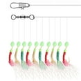 thumbnail image 3 of Mosiee 10Pcs Sabikis Rigs Bait Fishing Feather Lures Sea Herring Baits Simulated Fish Skin String Hooks Finished Line Set, 3 of 8