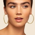 thumbnail image 5 of VEEDOFA Twisted Hoop Earrings for Women 14K Gold Plated 925 Sterling Silver - Cubic Zirconia CZ Chunky Hoops with Spring Clasp, Hypoallergenic Large Hoops, Gift Box, 5 of 8