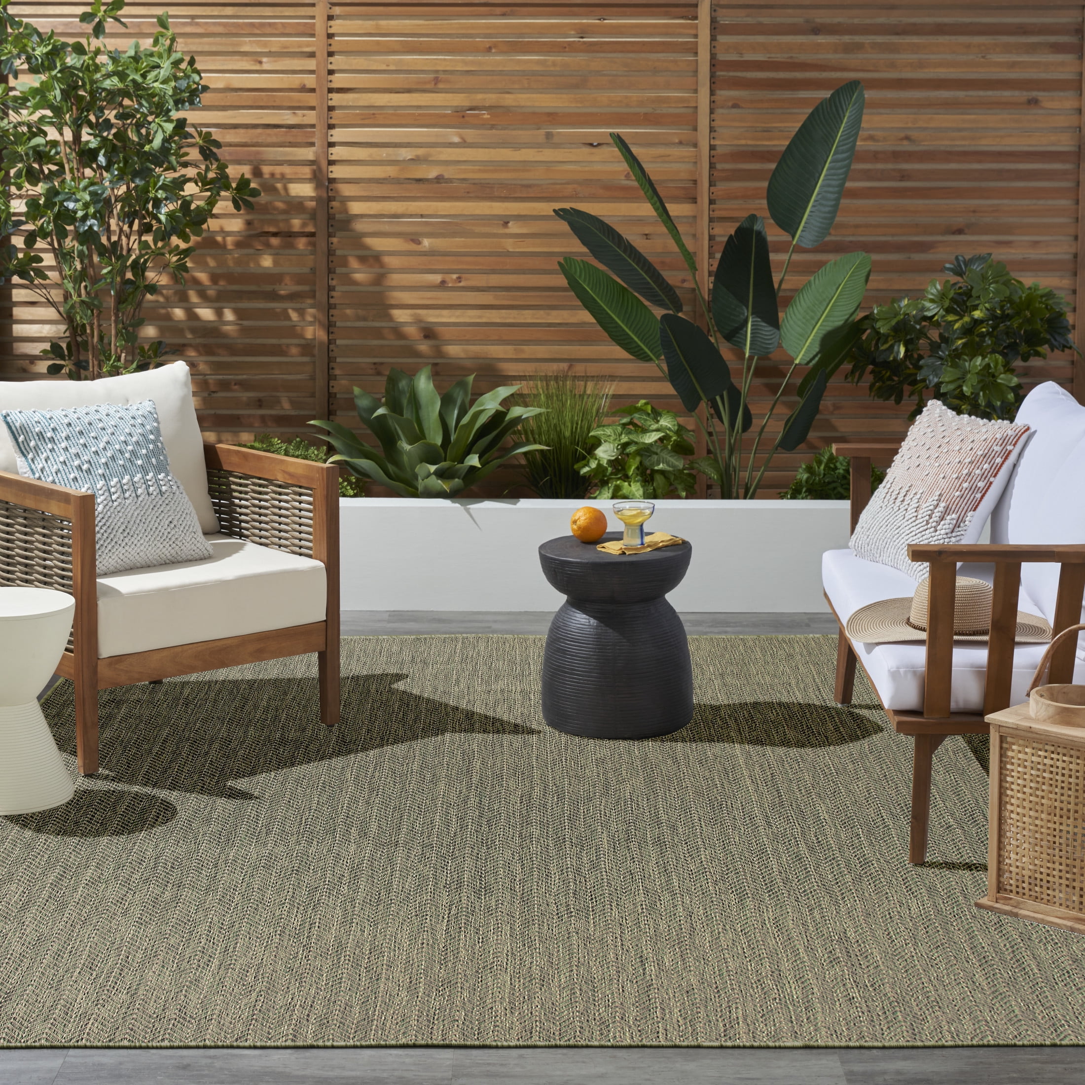 Nourison Horizon Indoor/Outdoor 8' x 10' Green Modern Rug