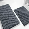 thumbnail image 2 of 2 Piece Set Dark Grey Soft Cozy Plush Chenille Bath Mat Bathroom Rug, 2 of 4