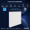 thumbnail image 7 of Luxrite 6 Inch Square LED Flush Mount Ceiling Light, 15W 1000LM, 5CCT 2700K-5000K, Dimmable, 7 of 7