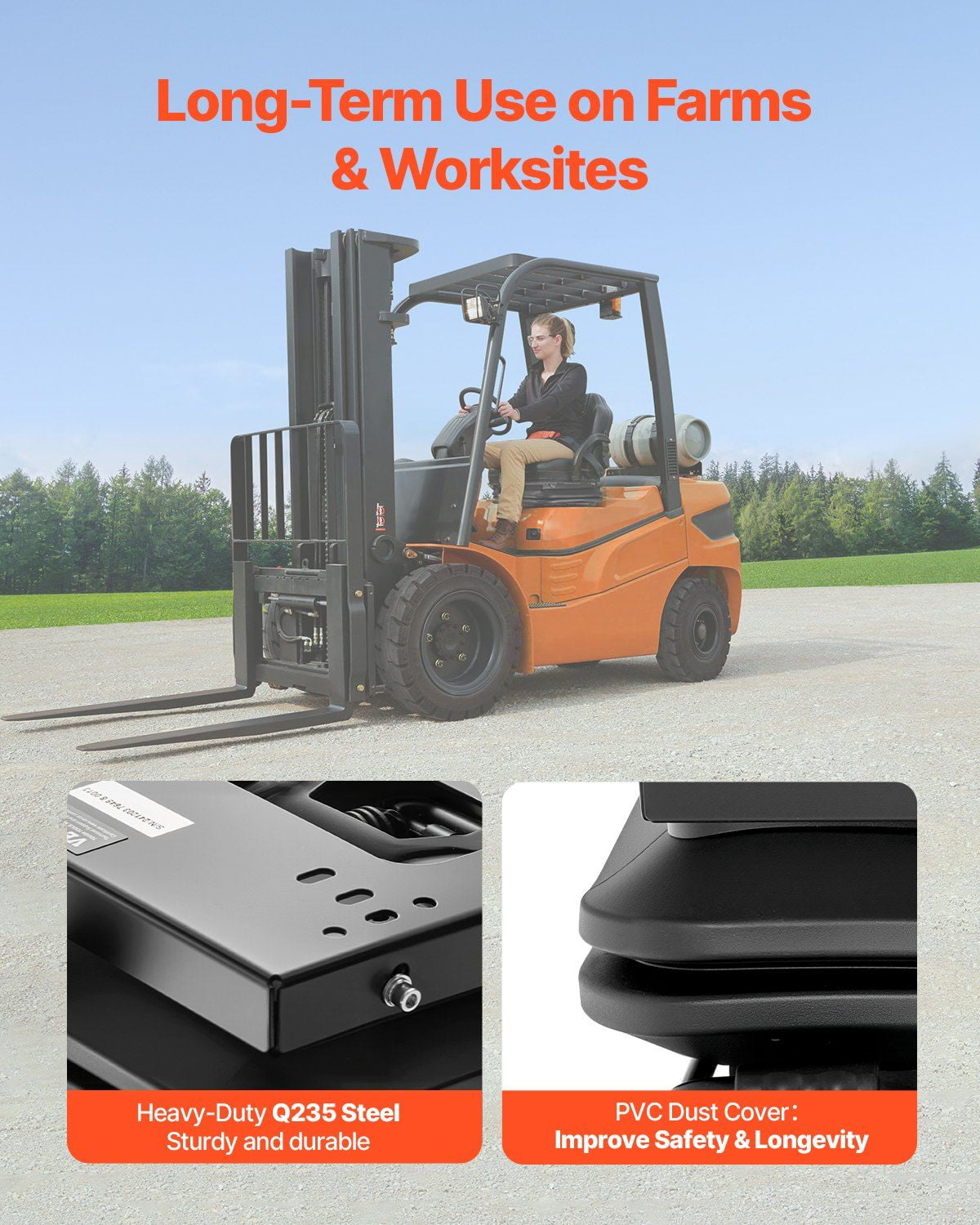 CAFORKP Tractor Seat Suspension System with Adjustable Slider & Protective Cover - Easy Installation for Lawn & Garden Tractors