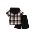 thumbnail image 2 of Set de ropa Fdqin Little Boy de 2 piezas a cuadros, color negro, 4-5T, 2 of 6