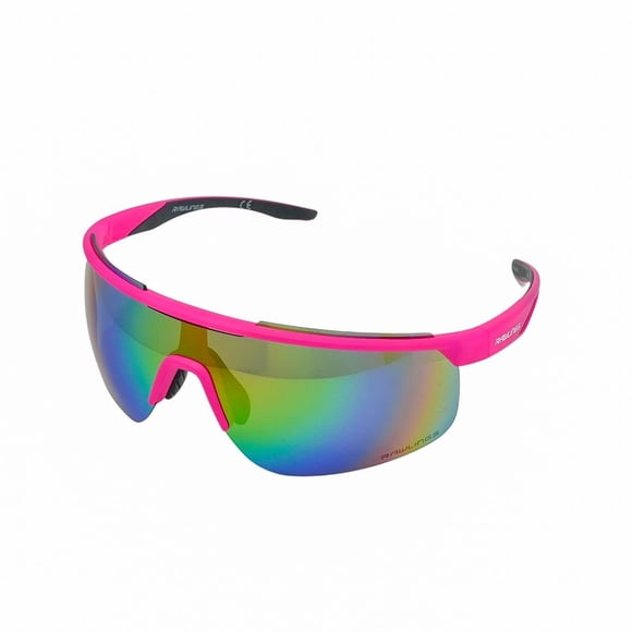 Gafas de Sol Retro Vaporwave con Escudo de Béisbol Rawlings en Neón Rosa