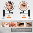 thumbnail image 3 of Rechargeable Wall Mounted Lighted Makeup Mirror DoubleSided /x Magnifying Mirror with Color Lights Vanity Mirror with DualTouch & Luminance Memory (Nickel), 3 of 6
