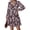 Floral Brown Purple, variant on PRETTYGARDEN Women Floral Long Sleeve Mini Dress | Fall Wedding Guest Dresses, V Neck, Fit & Flare, Ruffle Hem A-Line, Short Chiffon Dress, Elegant Holiday Party, Date Outfits