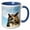 Blue/White, variant on 3drose, Eagle Owl (bubo Bubo) in Spain, 11oz Mug