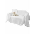 thumbnail image 2 of White Couch Cover for Dogs, Modern Simple White Backdrop Washable Sofa Covers Slipcover for Pets Dogs Futon Cover, Couch Recliner Covers, Oversized Chair Slipcover 71"x91", 2 of 9