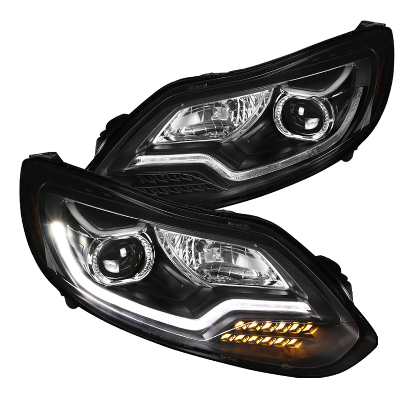 LBRST Headlight Assembly for 2012-2014 Ford Focus Headlamp Replacement with Daytime Running Lamps Driver and Passenger Side 