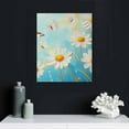 thumbnail image 4 of ZFLMY Daisies Butterflies Blue Background Canvas Print Wall Decor Ready to Hang for Home Living Room Bedroom Office, Perfect Gift Idea for Multiple Occasions 16x20in, 4 of 5