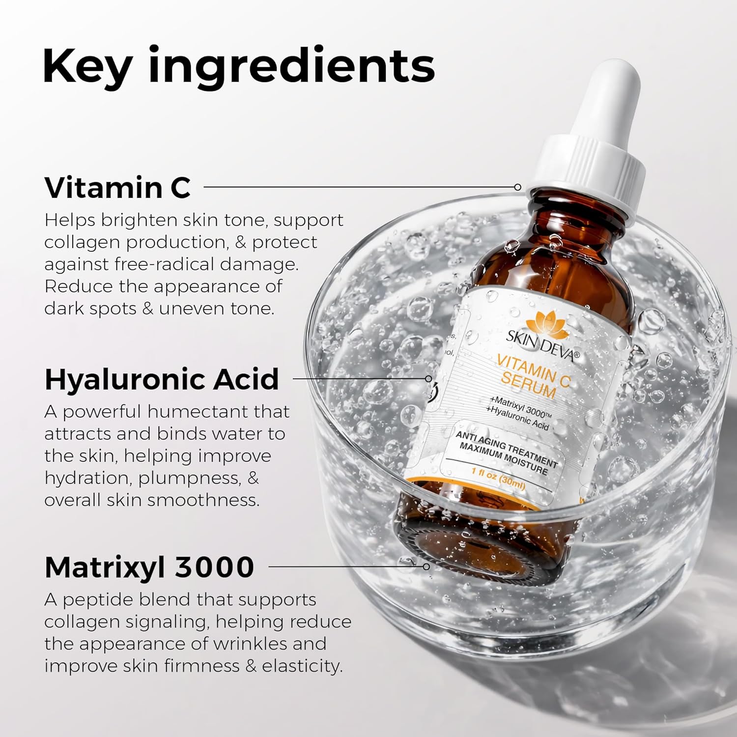 Skin Deva Vitamin C & Hyaluronic Acid Serum, 1 oz photo 3