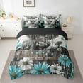thumbnail image 2 of Erosebridal Highland Cattle Bedding Sets King Size, Chic Daisy Flower Comforter Sets with Sheets, Rustic Lodge Cabin Decorative, Reversible 7 Pieces, 2 of 4