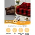 thumbnail image 5 of Red Black Plaid Couch Cover, Vintage Farmhouse Abstract Buffalo Check Sofa Cover Blanket for 1 Seat Cushion, Sectional Sofa Slipcover Furniture Protector for Living Room Bedroom 71''x91'', 5 of 9