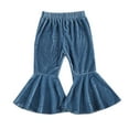 thumbnail image 7 of KYAIGUO Kids Baby Girls Velvet Flare Pants Leggings Newborn Elastic Waist Bottoms Tights Little Girls High Waisted Casual Ruffle Long Pants Baby Fall Winter Bell Bottoms Trousers for 6M-6Y, 7 of 7