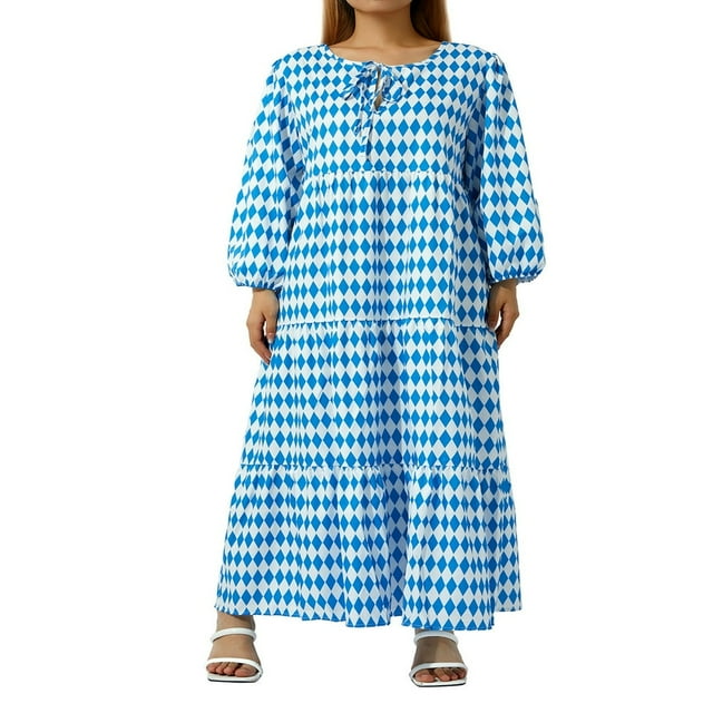 PENGXIANG Robe Maxi à Manches Courtes Bouffantes Col en V Été Boho Imprimé Floral Robe Smockée Évasée Violet Foncé TTG