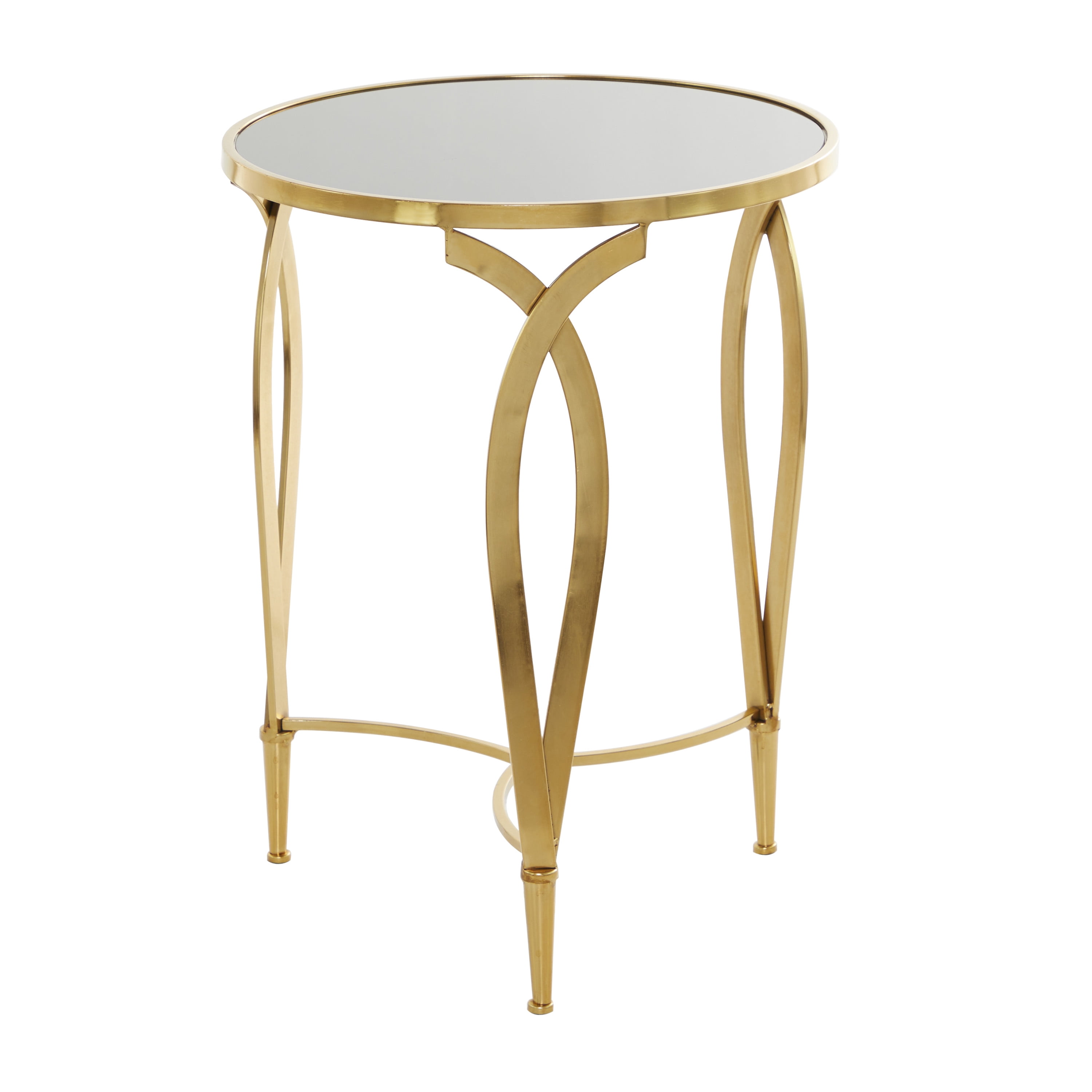 DecMode 20" x 27" Black Metal Accent Table with Black Top, 1-Piece