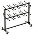thumbnail image 6 of Jocisland Folding Chair Rack, Holds 12 Tables or 112 Chairs, 1250 lbs Capacity, Heavy-Duty Cart with Wheels, Elastic Cords, Cover, Glossy Black, 6 of 9