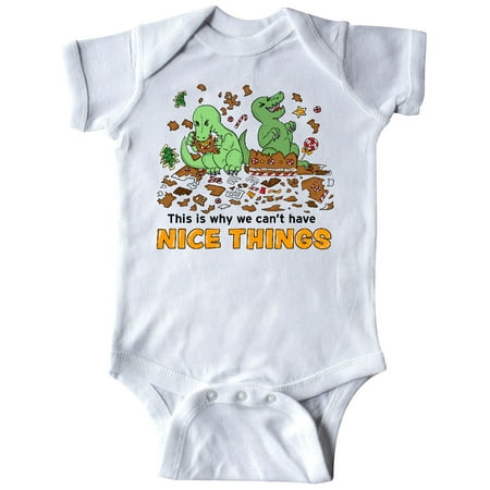 

Inktastic This Is Why We Can t Have Nice Things with Dinosaurs Gift Baby Boy or Baby Girl Bodysuit