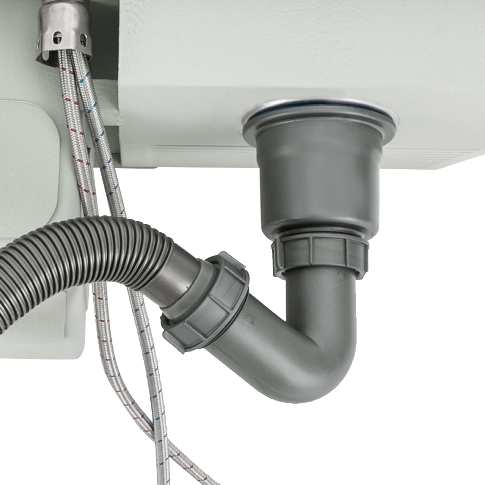 Wildnix Durable 304 Stainless Steel Utility Sink Laundry Tub with Double Basin Design, Tilted Wave Washing Board, Anti-Condensation Coating, Easy Drainage