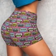 thumbnail image 4 of Fuzoiu Retro Cassette Print Women's Workout Shorts,Workout Biker Shorts Women,Exercise Fitness Shorts,Scrunch Short, Athletic Shorts for Gym Yoga Running Sport Active-X-Large, 4 of 8