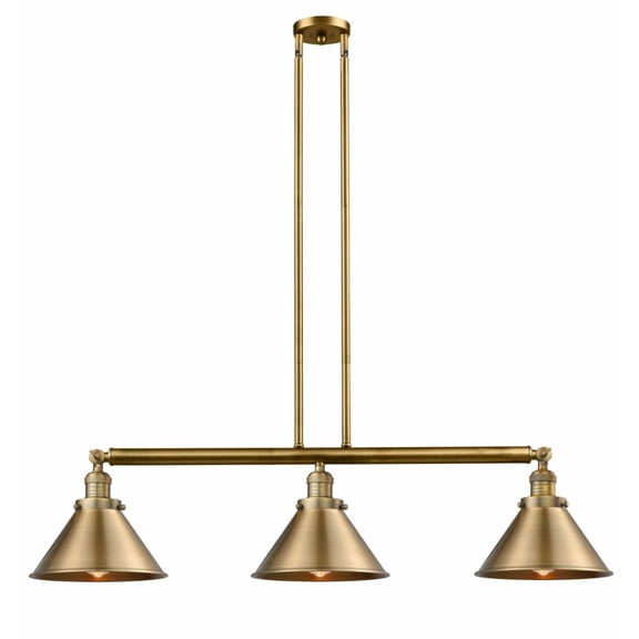 Innovations 213-BB-M10-BB-LED Briarcliff 3 Light Island Light part of the Franklin Restoration Collection, Brushed Brass