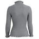 thumbnail image 2 of Mujeres Ribbed Knitted Pullover Suéteres Turtle Neck Ruffles Sólidos Slim Stretchy Jumpers Knit MABOTO Suéter, 2 of 2