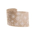 thumbnail image 2 of 3M 10CM Snowflake Style Burlap Craft Ribbon for DIY Crafts Home Wedding Christmas Decoration (Brown+White), 2 of 5