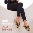 thumbnail image 2 of Women's Fuzzy Slippers Cross Band Memory Foam House Slippers Open Toe, 2 of 6