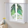 thumbnail image 3 of Sheer Curtains 54 inches Long, Green Halloween Pumpkin Paper Cuttings Castle Witch Light Filtering Sheer Window Curtains Rod Pocket Voile Drapes for Bedroom Living Room, 52"W x 54"L 2 Panels, 3 of 7