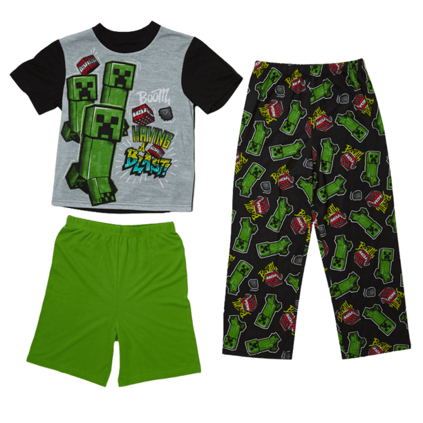 Minecraft Boys Pajamas Minecraft Creeper Pajama Set 3 Piece Size 6 to ...