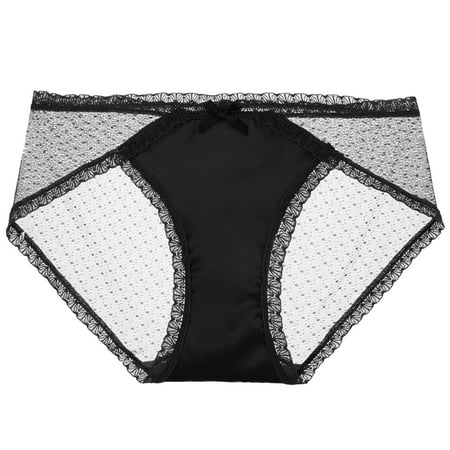 

Women Panties Women Lace Panties Ultra Thin Bag Mesh Mid Waist Panties