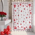 thumbnail image 2 of Valentine''s Day Shower Curtain Red Love Heart Shower Curtains Set with Hooks, Romantic Pink White Waterproof Fabric Bathroom Curtains Valentines Decor Home Accessories,72 X 72 Inch Long, 2 of 5