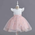 thumbnail image 2 of Diufon Child Toddler Kids Girls Princess Dress Bow Ruffle Puffy Romper Skirt Lace Mesh Birthday Dresses, 2 of 9