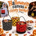 thumbnail image 2 of Treat Container Yellow Pumpkin Print Fabric 9X9 Inch 1 Pack for Student Trick Or Treat Halloween Party Supplies, 2 of 8