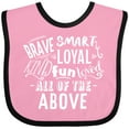 thumbnail image 3 of Inktastic Brave Smart Loyal Kind Fun Loved All of the Above Boys or Girls Baby Bib, 3 of 4