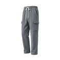 thumbnail image 6 of MXALUOB Men's Corduroy Pants Wide Leg Textured Winter Cargo Pants Drawstring Elastic Waist Trousers with Pockets for Daily Wear, 6 of 6