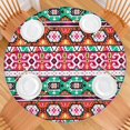 thumbnail image 2 of Stretch Fit Round Tablecloth Bohemian Floral, Elastic Edge Cover for 38-42 Inch Tables, Decorative for Room Kitchen Decor, 2 of 7