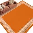thumbnail image 2 of 6'x9' Area Rugs, Burnt Orange Geometric Indoor Outdoor Area Rug for Living Room Bedroom, Country Greece Key Art Washable Bathroom Rugs Kitchen Floor Carpet Mats Home Decor Aesthetic, 2 of 8